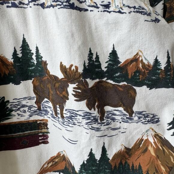 Vintage Chaps Ralph Lauren Men’s M Button Down Shirt Scenic Wilderness All Over - Picture 14 of 15